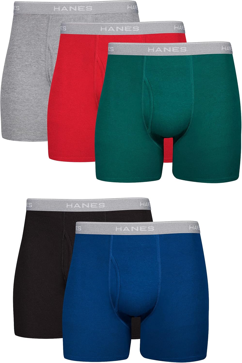 Hanes Men’s Boxer Briefs, Soft and Breathable Cotton Underwear with ComfortFlex Waistband, Multipack
