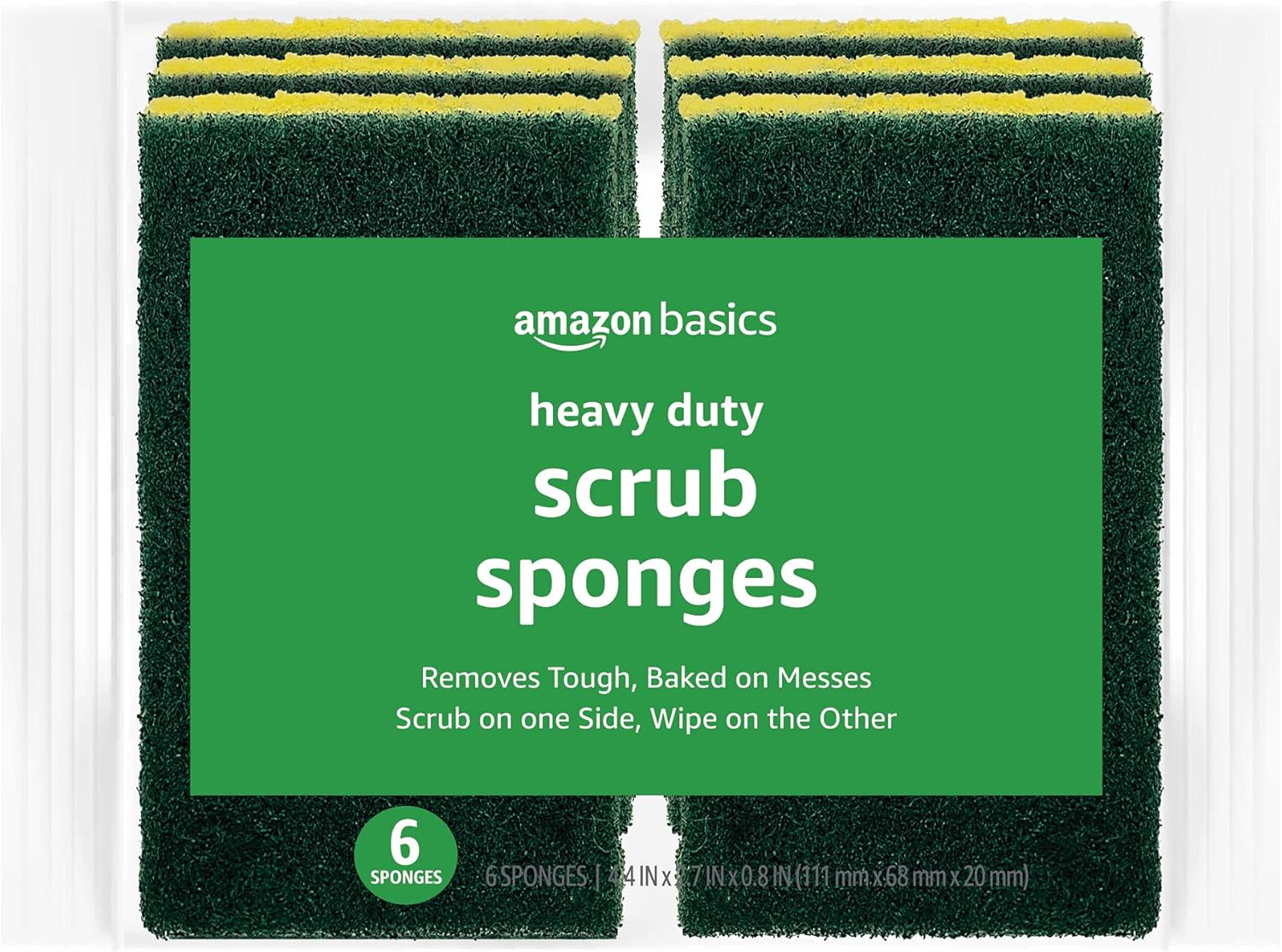 Amazon Basics Heavy Duty Sponges, 6 Count