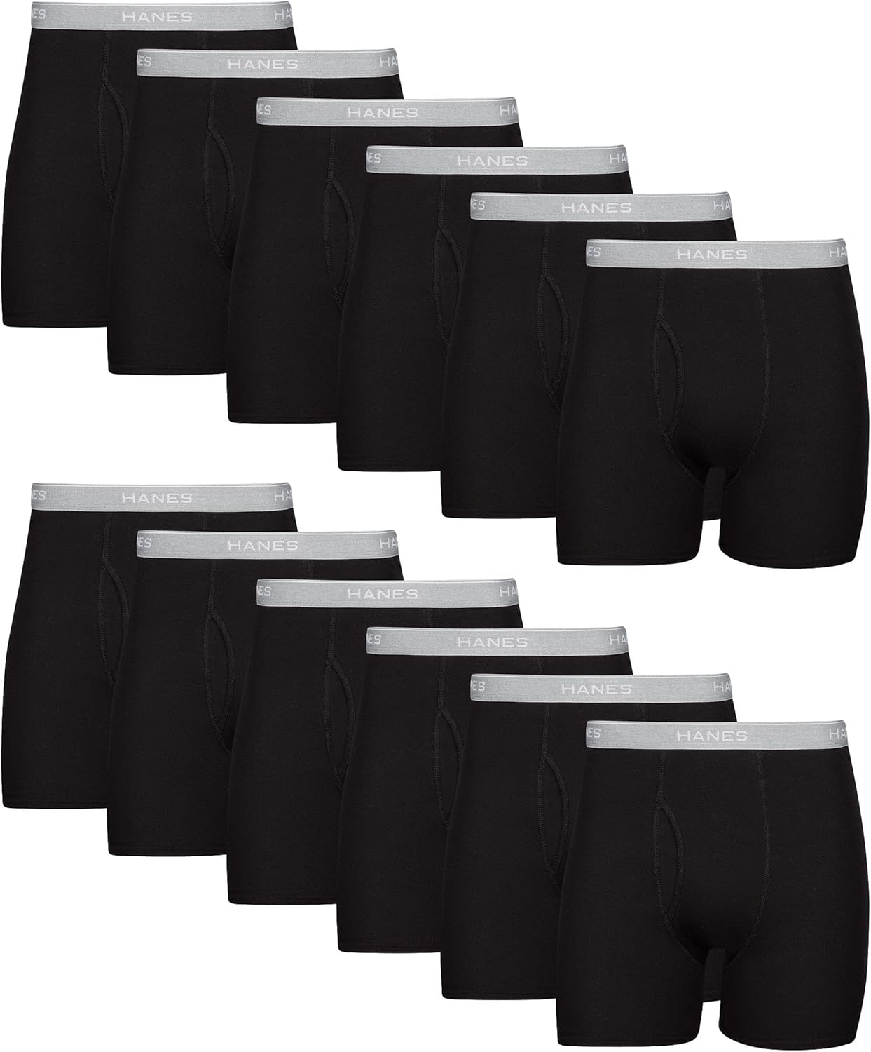 Hanes Men’s Boxer Briefs, Soft and Breathable Cotton Underwear with ComfortFlex Waistband, Multipack
